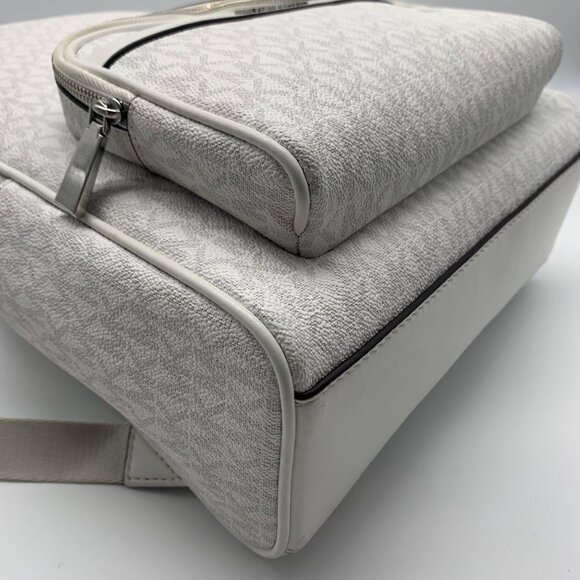 Michael Kors White Signature Canvas Medium Bex Backpack - Picture 6 of 11